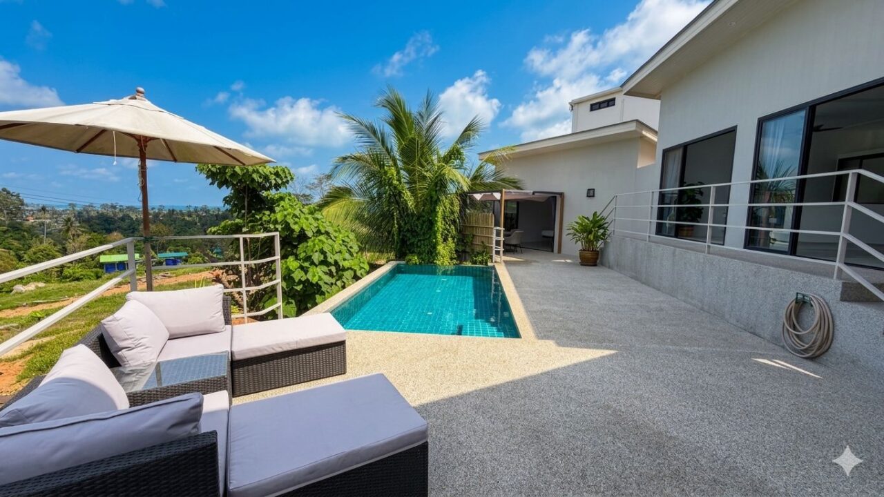 Property id 454s. 2 bedroom sea view villa in Lamai